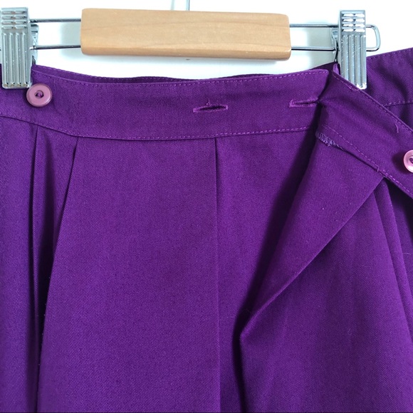 Vintage Gary Petites Purple Faux Wrap Midi Skirt - Picture 5 of 7